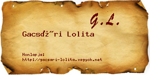 Gacsári Lolita névjegykártya